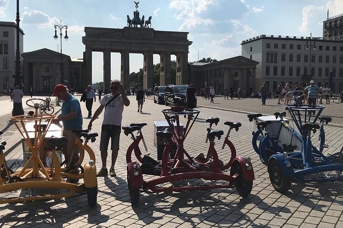 Beer Bike & Party Bike Highlights Berlin City Tour including pick-up - The Berlin Wall line: Memorial, Checkpoint Charlie, and Friedrichstraße