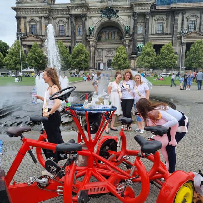 Beer Bike & Party Bike: Unforgettable Berlin City Tour incl. pickup - East-West icons: Checkpoint Charlie to Bebelplatz