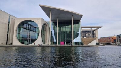 Berlin: Guided Walking Tour around the Reichstag - German Chancellery and Swiss Embassy: power you can spot from the sidewalk