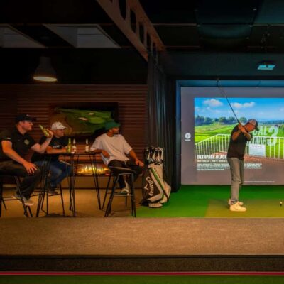 The Ultimate Berlin Golf Bar for Groups, Games & Good Times - Getting your clubs and starting your Trackman “round”